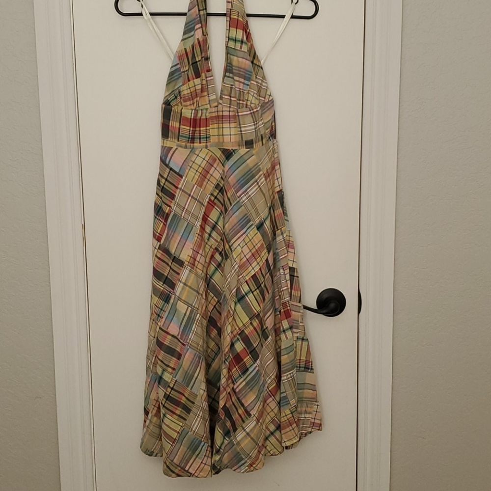 J.Crew T-length Dress in Madras Print